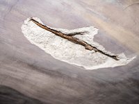 Geschädigtes Fresko durch Eisenschlauder